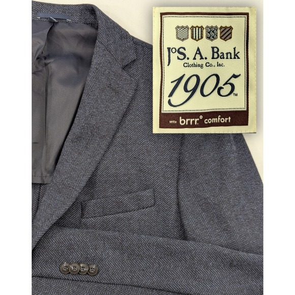 Jos. A. Bank 1905 Cotton Wool Blazer Coat Sports Jacket Slub‎ Hopsack 46R Slim